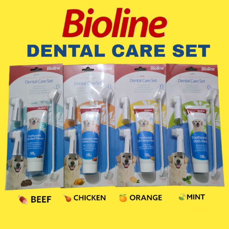 BIOLINE Dental Care Kit /Set for Pets ( Toothbrush & Toothpaste