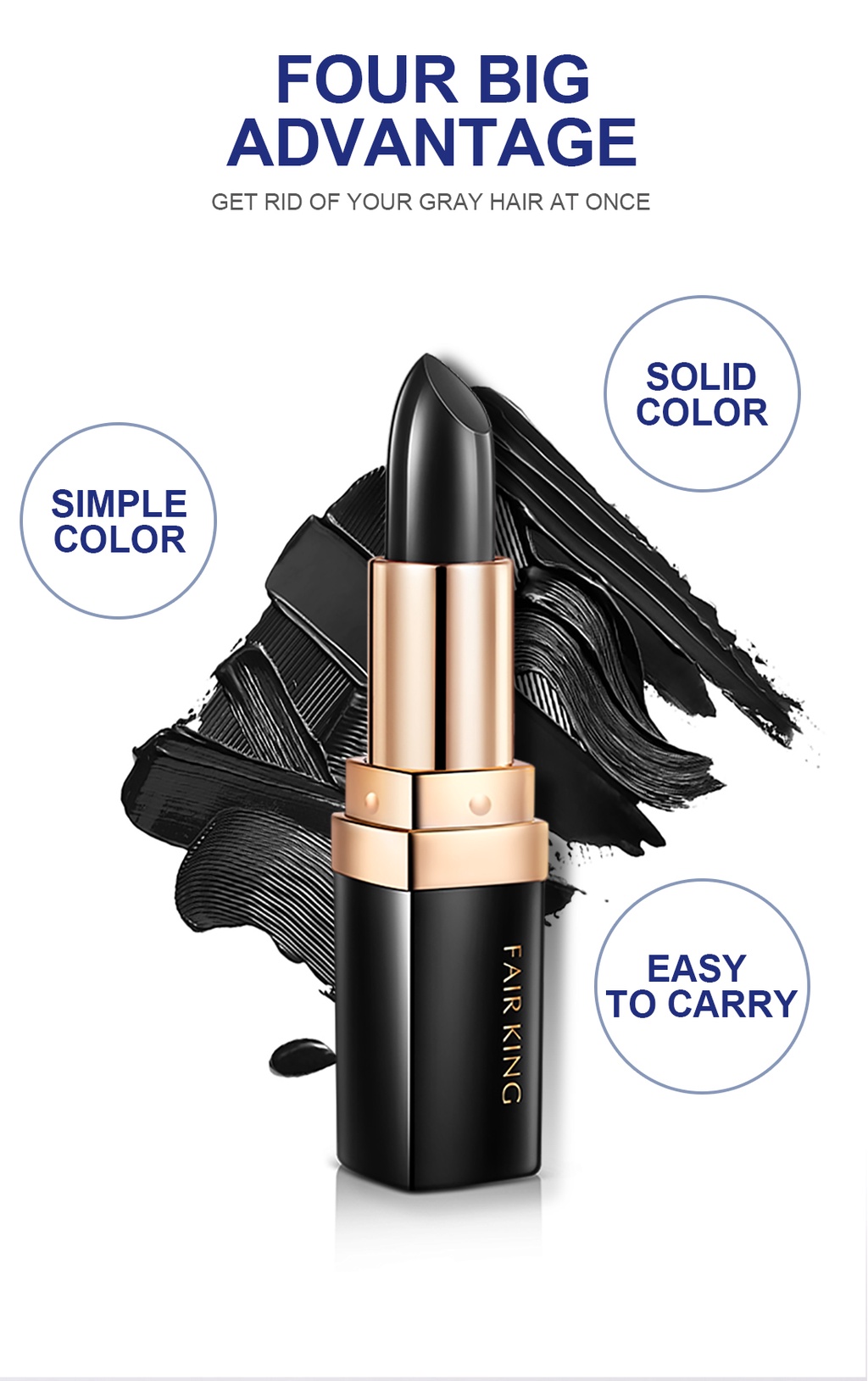 FAIR KING One Time Hair Dye Instant Black Root Coverage Color Modify