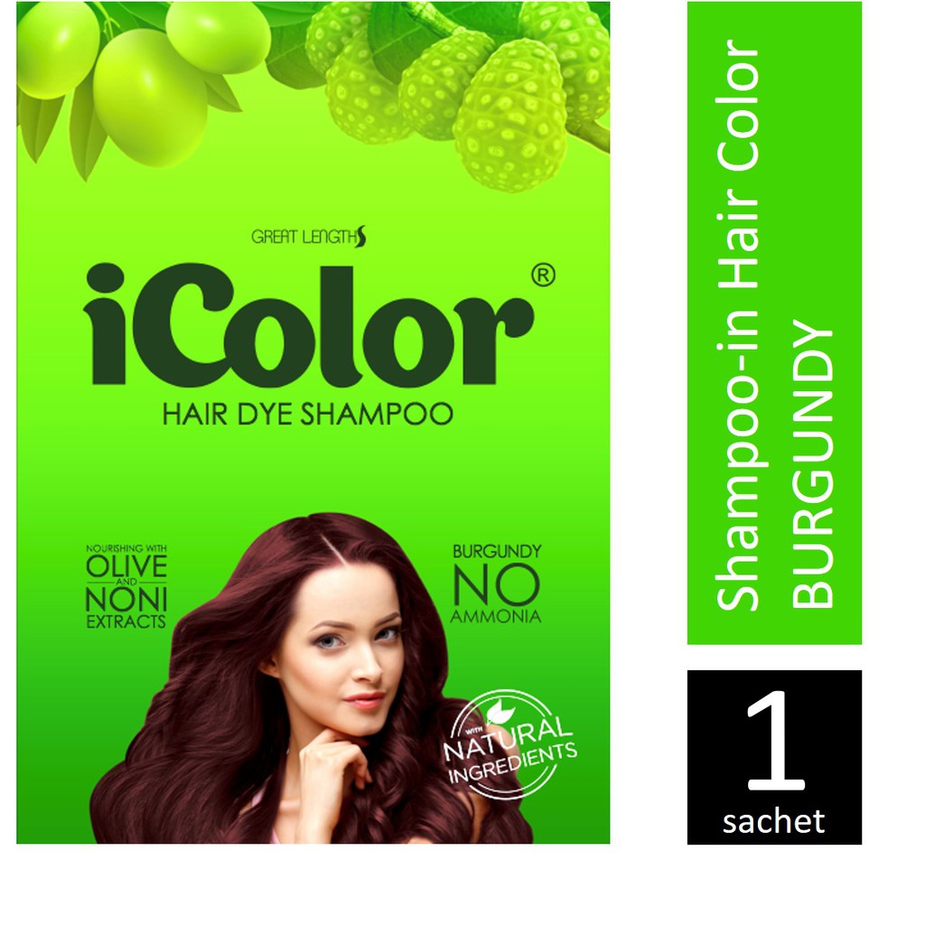 iColor Hair Dye Shampoo Burgundy 30ml Sachet Shopee Philippines