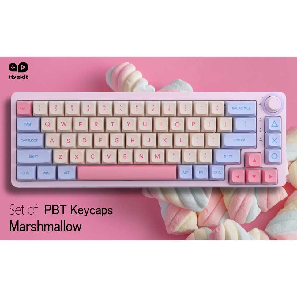 GMK Marshmallow Keycap, 132 Keys PBT Keycaps XDA Profile DYESUB