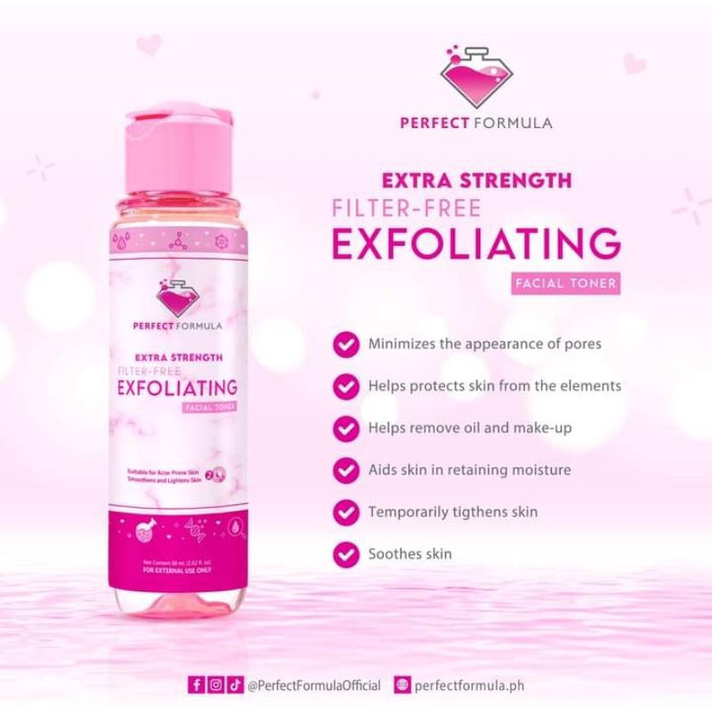 Perfect Formula Extra Strength Exfoliating Facial Toner 60ml Shopee