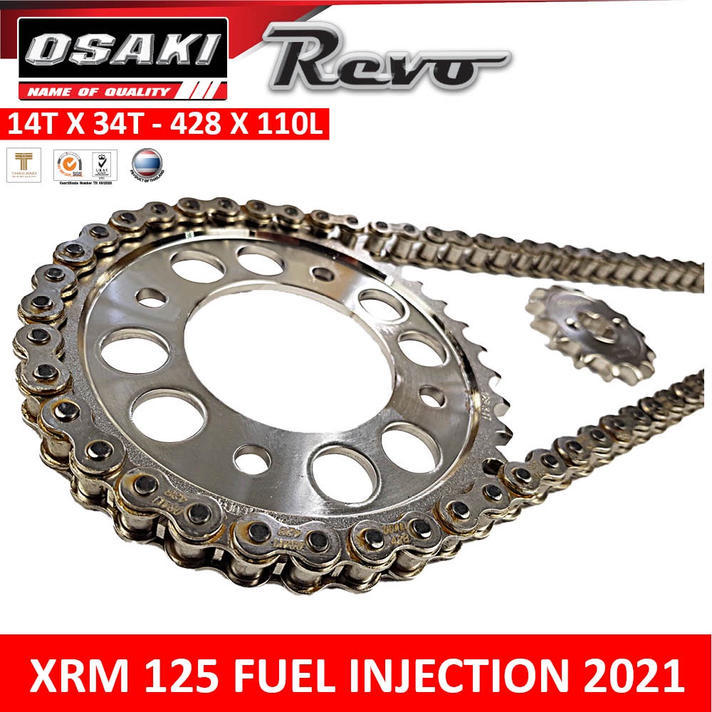 XRM 125 FI 2021 Osaki Revo Chain & Sprocket Set [Made Thailand