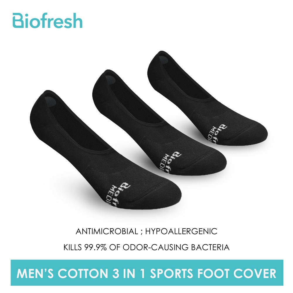 Biofresh Men's Antimicrobial Odor Free No Show Thick Sports Socks 3