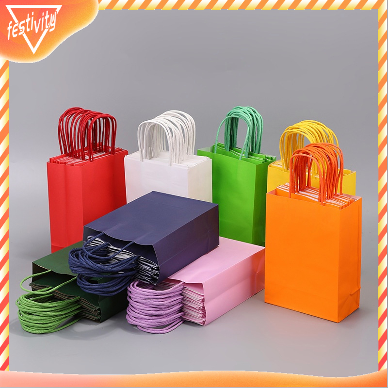 Colored Kraft Paper Bags For Takeout Packaging Handheld Paper Bags
