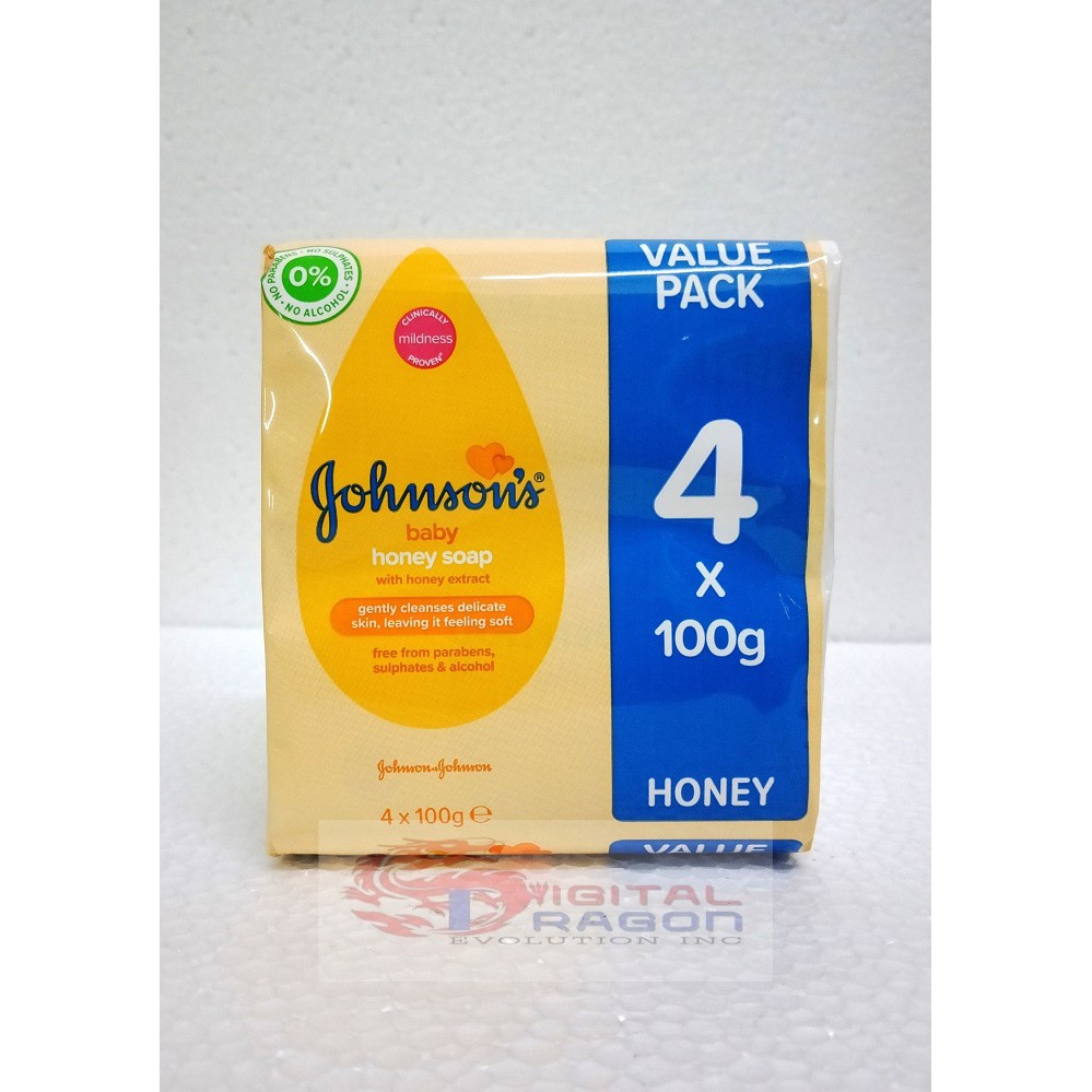 JOHNSON'S BABY HONEY SOAP WITH HONEY EXTRACT ( 4 X 100g ) 3516661484303