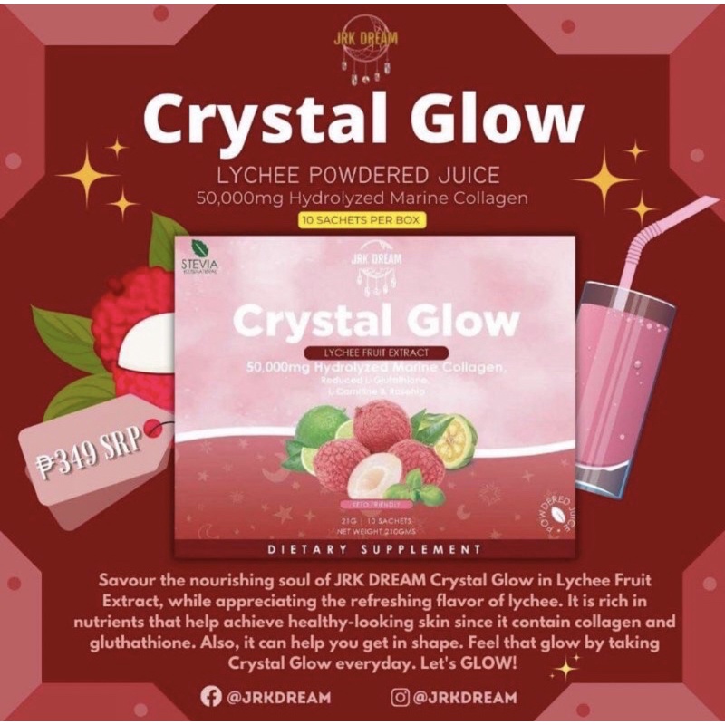 Crystal Glow Collagen Drink by JRK Dream (Lychee/ Macchiato/ White