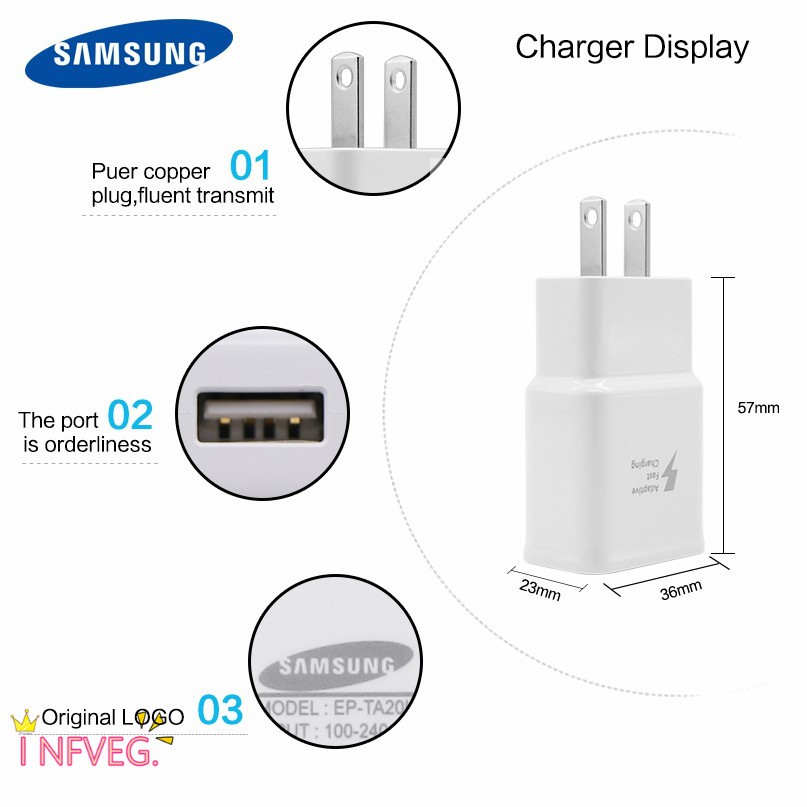 Samsung Galaxy Fast Charger Micro USB Cable Adapter Charging For