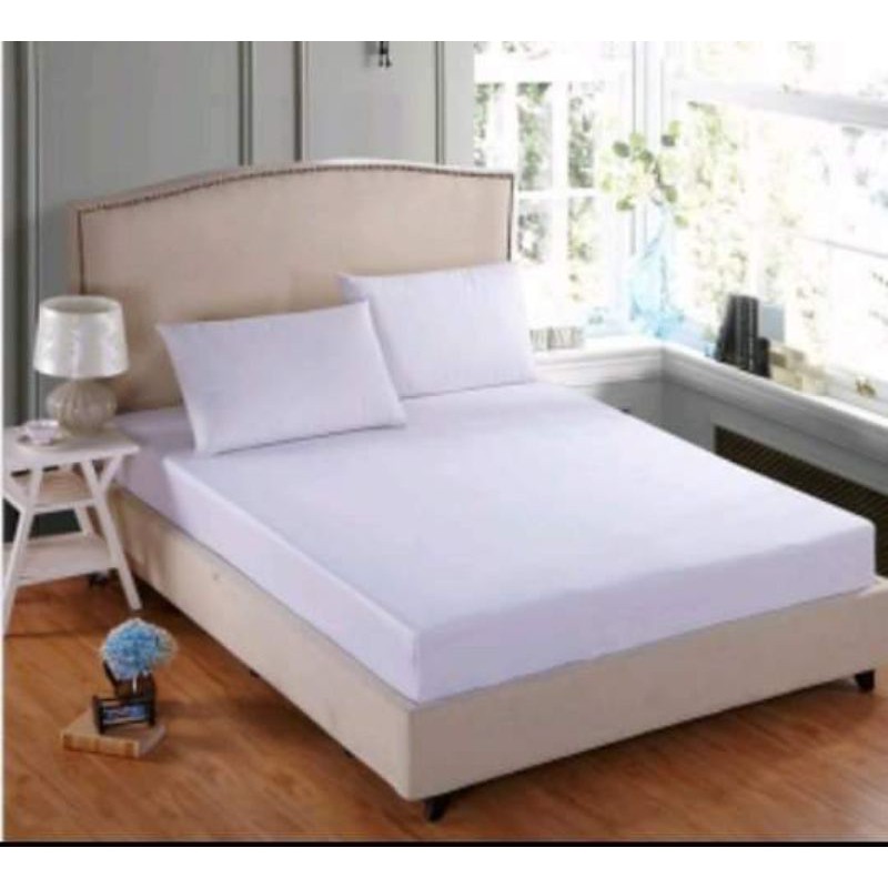3 in 1 Premium Canadian Cotton Bedsheet (plain white) Shopee Philippines