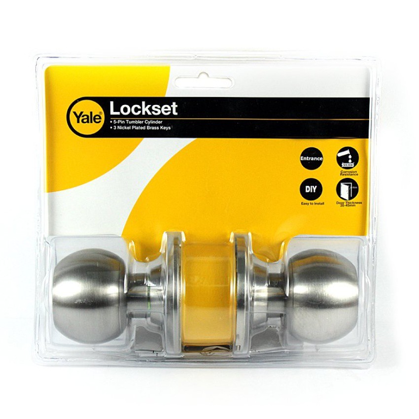 Yale Door Knob Lock Set (Silver, Brass, Gold) Shopee Philippines