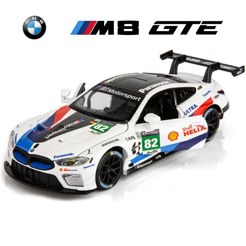 BMW M8 GTE 82 DTM 132 Racing DIECAST Vehicle Sound Light Pull Back Car