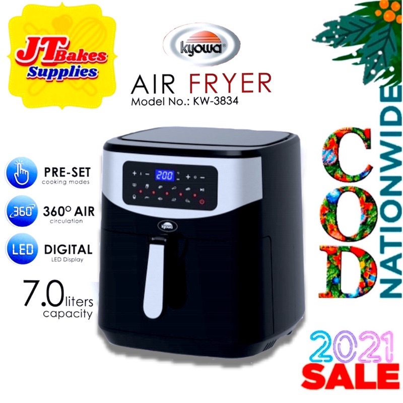 Kyowa KW3834 Digital Air Fryer Black With Freebie Shopee Philippines