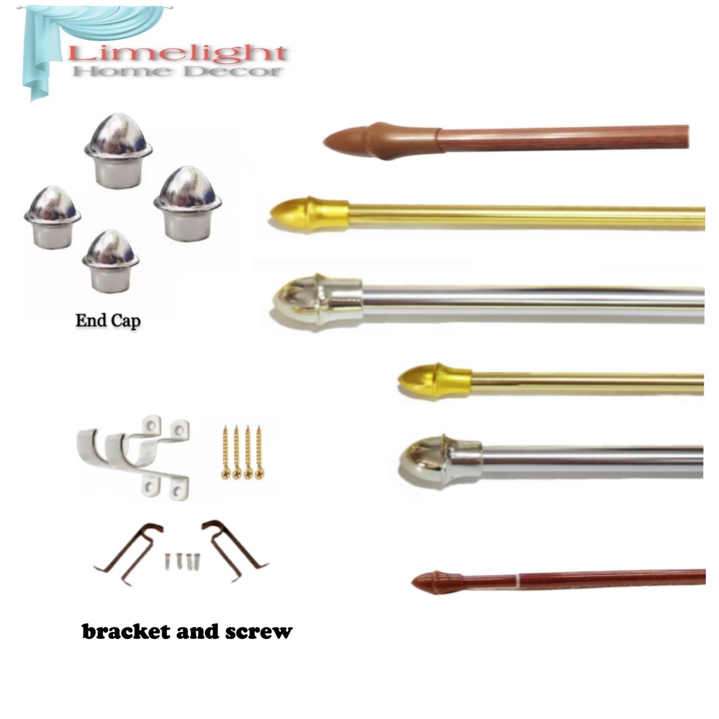 Adjustable Extendable Curtain Rod Set, With Brackets And Screws Thin