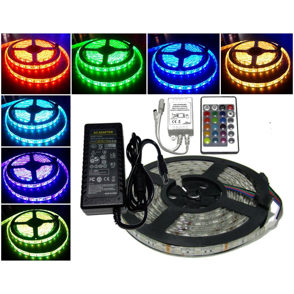 Plug and Play LED strip Light RGB 16color + Remote Control Shopee