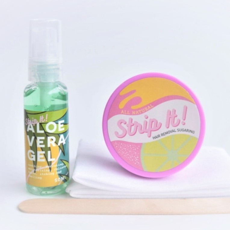 Strip It Hair Removal Sugaring Wax w/ Aloe Vera Gel 100 Natural for