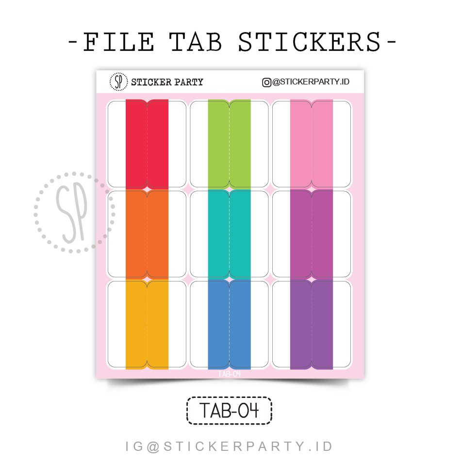 (Sticker Party) File Tab Plain Marker Index Map Index Tab 3cm Rainbow