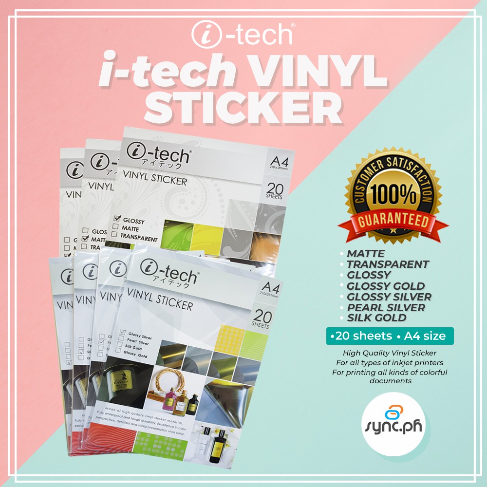 Itech VINYL STICKER Waterproof 20 sheets A4 size Shopee Philippines