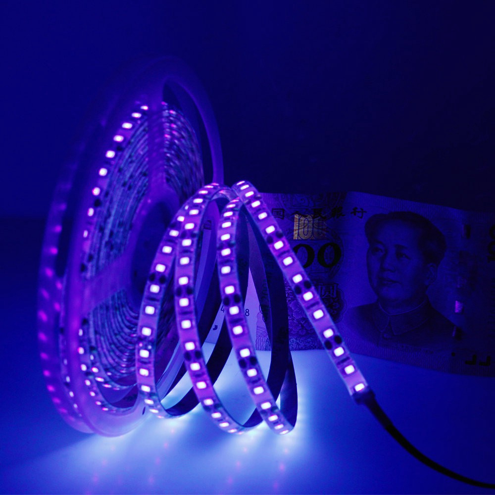 5m UV led Strip light DC12V String lights 60LEDs 120LED/meter Ultraviolet Disinfection New Year