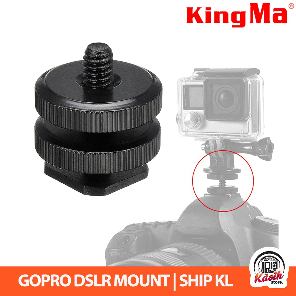 Gopro DSLR Mount Dual Thumb Screw Flash Cold Hot Shoe Camera Adapter Mount For GoPro DSLR