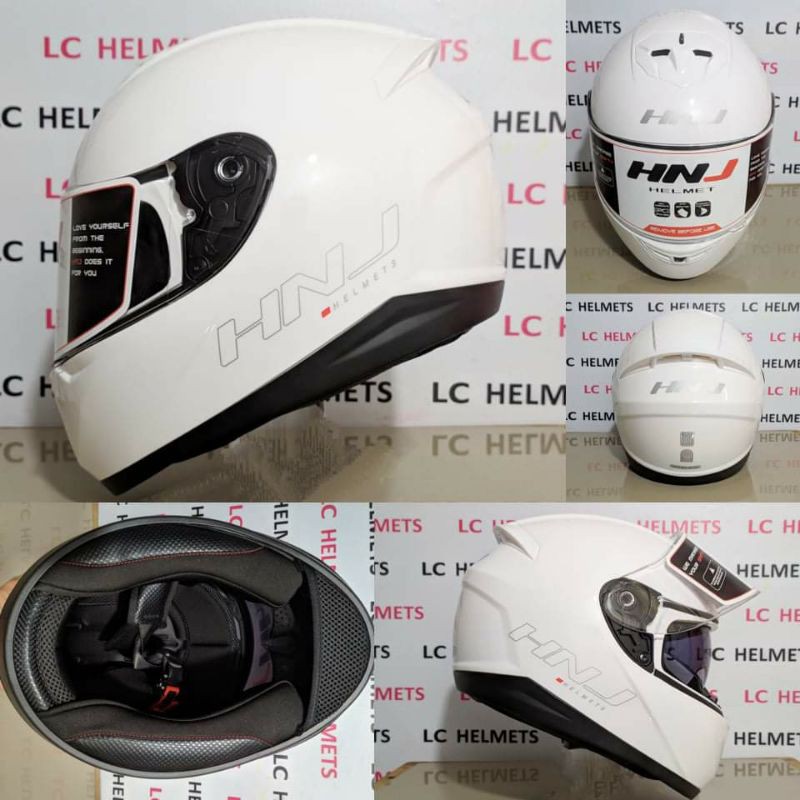 HNJ FULLFACE HELMET Plain White Dual LARGE XL SIZE Shopee Philippines