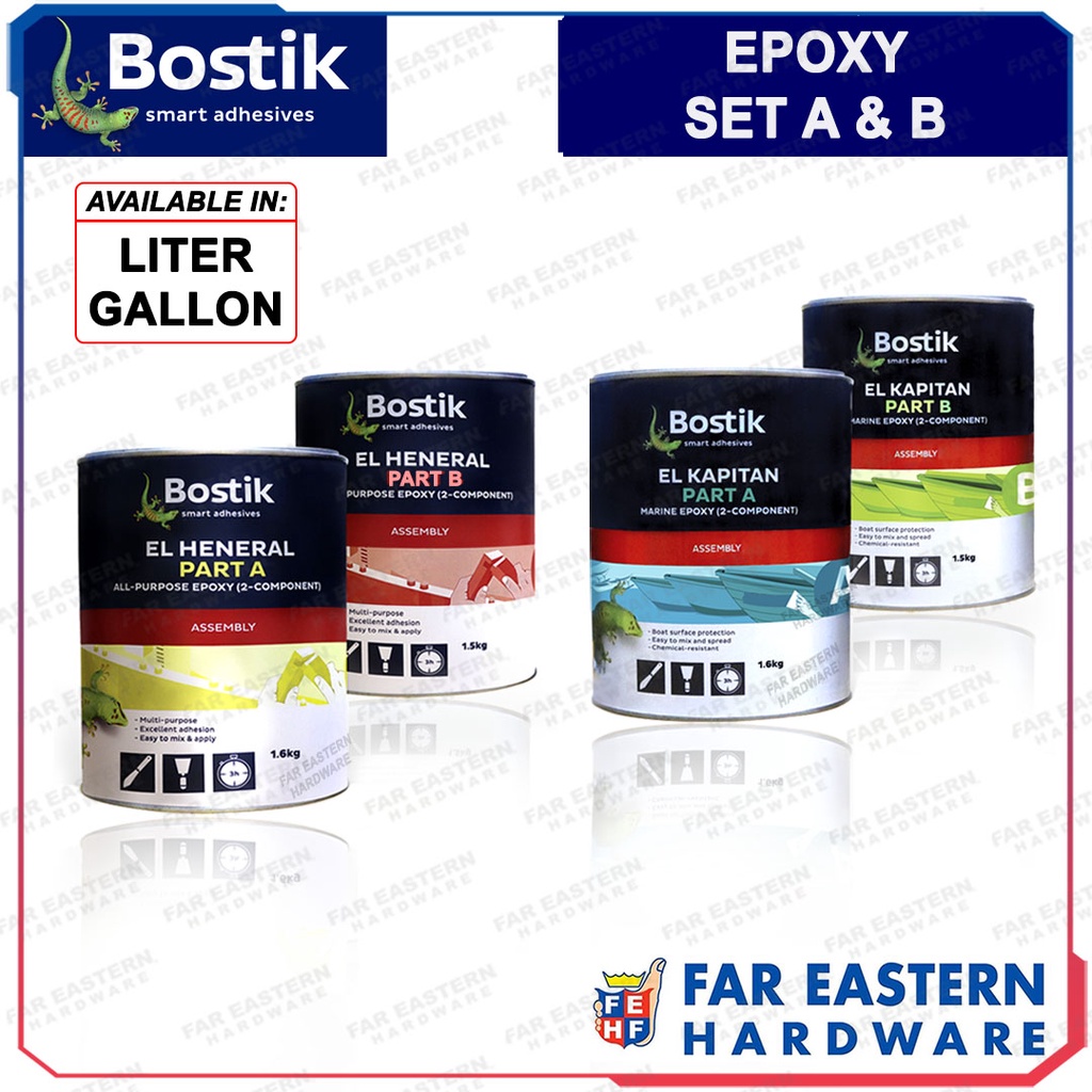 BOSTIK El Heneral El Kapitan Marine All Purpose Epoxy Adhesive Set A
