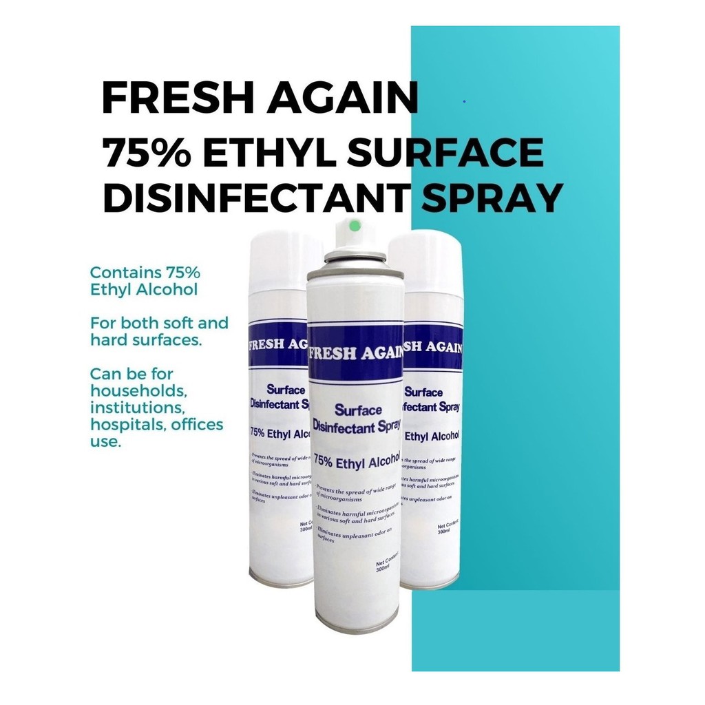 1 Can of Fresh Again Surface Disinfectant Spray with 75 Ethyl Alcohol 300mL Shopee Philippines