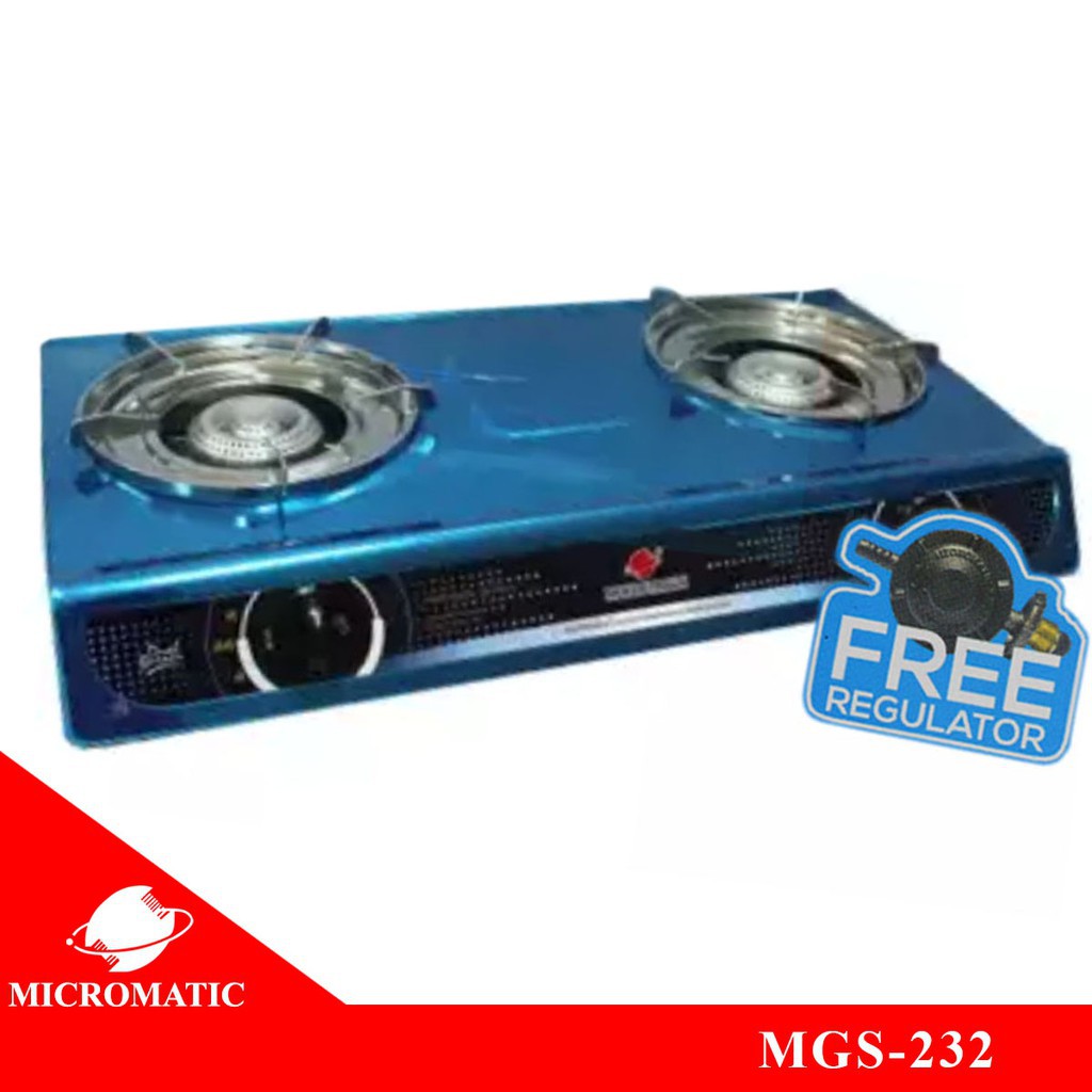 Micromatic MGS232 Double Burner Gas Stove with Regulator Shopee