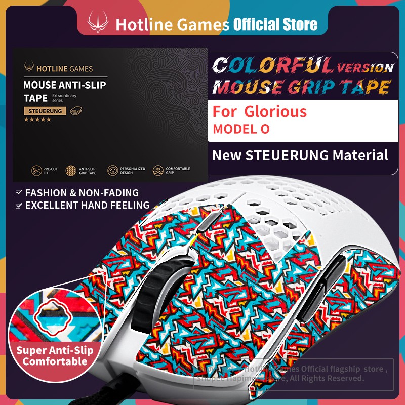 Hotline Games Colorful Mouse Grip Tape for Glorious Model O / Model O