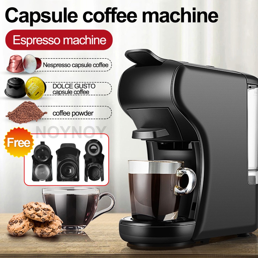3in1 Espresso Coffee Maker for Capsule/Ground Coffee, Nespresso/Dolce Gusto Coffee Machine