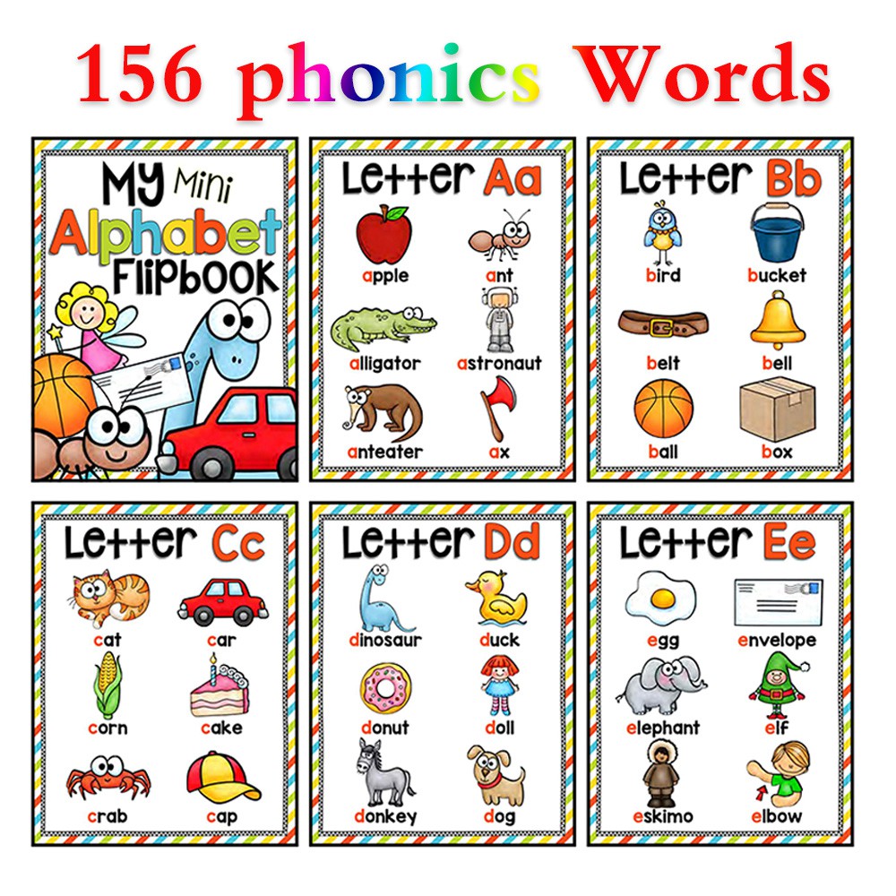 26 Letters English Phonics Cards Kids Montessori Educational Shopee