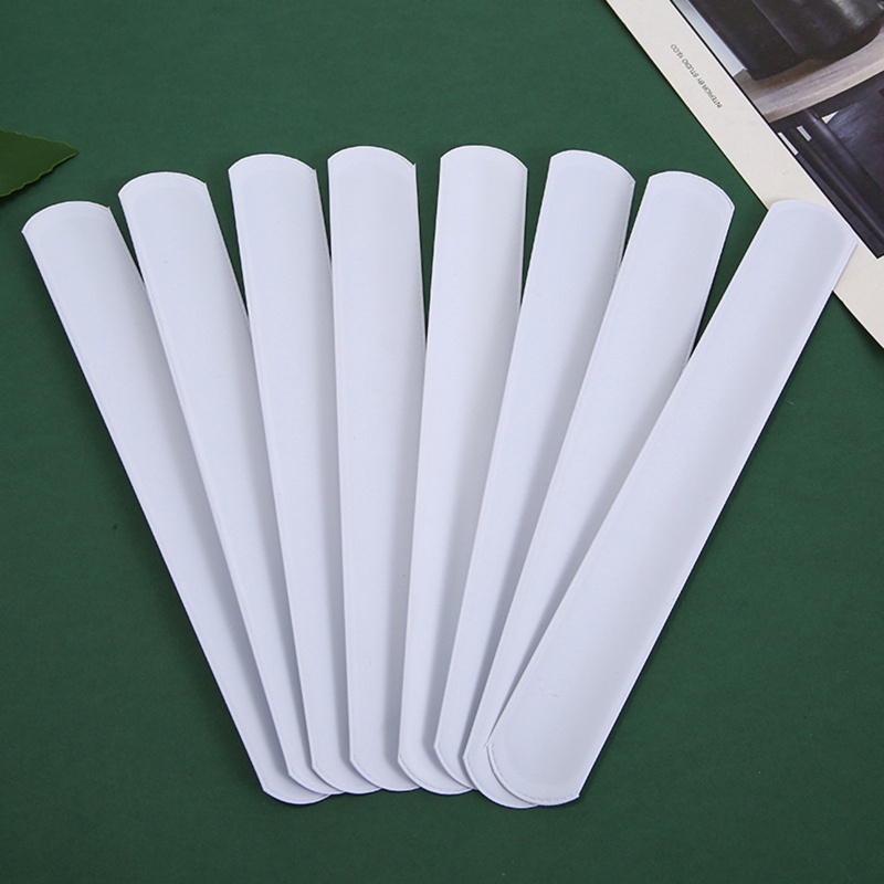 RAN 30Pieces/set White Slap Bracelets DIY Blank Slap Bands Bulk Plastic