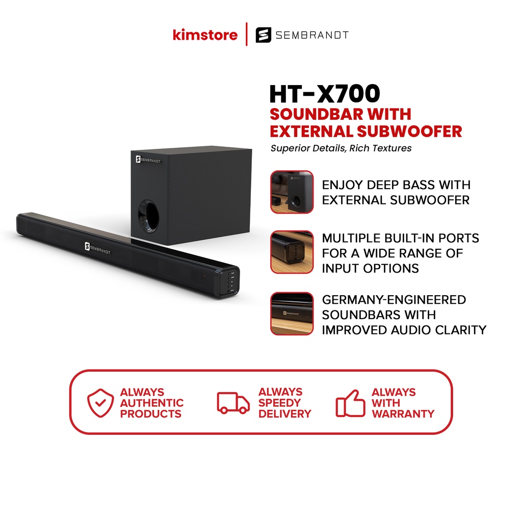 KIMSTORE Sembrandt HTX700 Soundbar with Subwoofer Shopee Philippines
