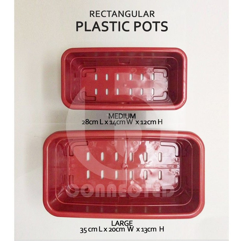 RECTANGULAR PLASTIC POT PLANT RECTANGLE BOX POTS POTS BY BCONNECTED