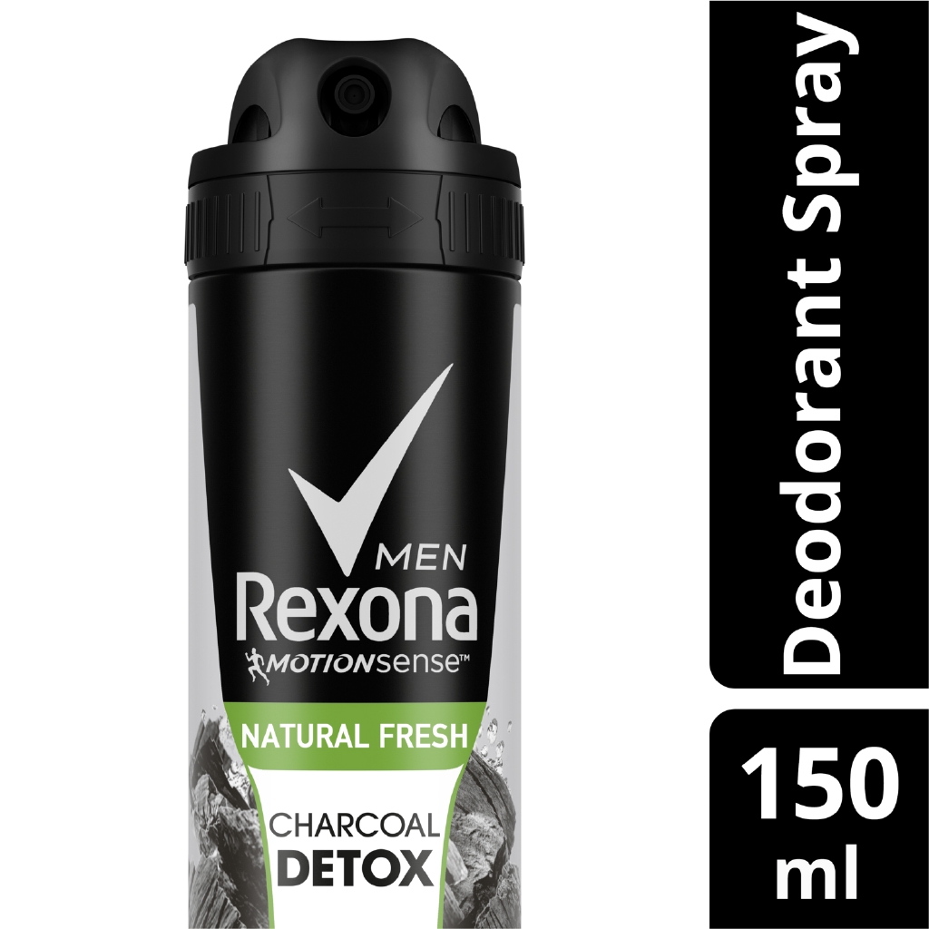 Rexona Men Deodorant Spray Natural Fresh Charcoal Detox 150ml Shopee