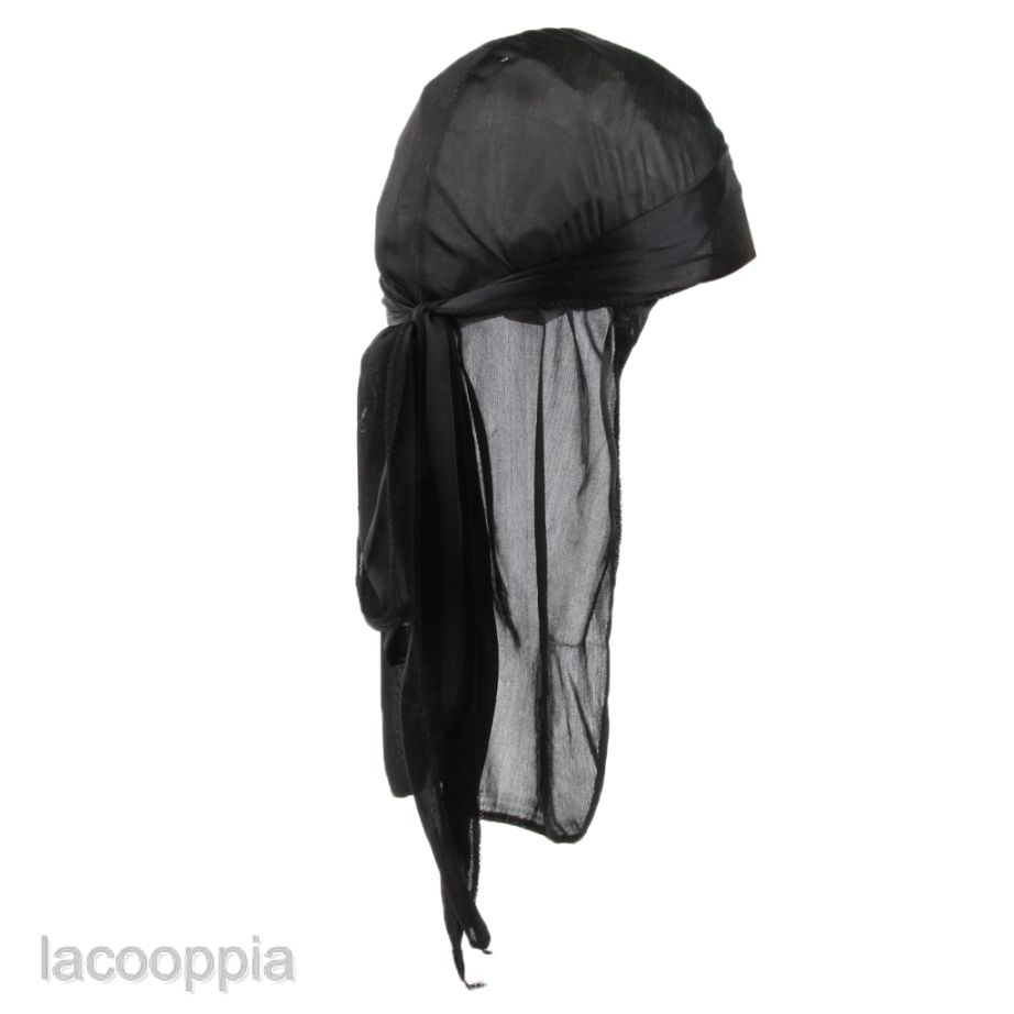 Unisexs Trendy Color DuRag Wave Cap Durag Headwrap with Long Wide