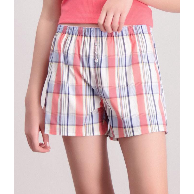 BENCH/ Ladies' Boxer Shorts Pink Brown Checks Shopee Philippines