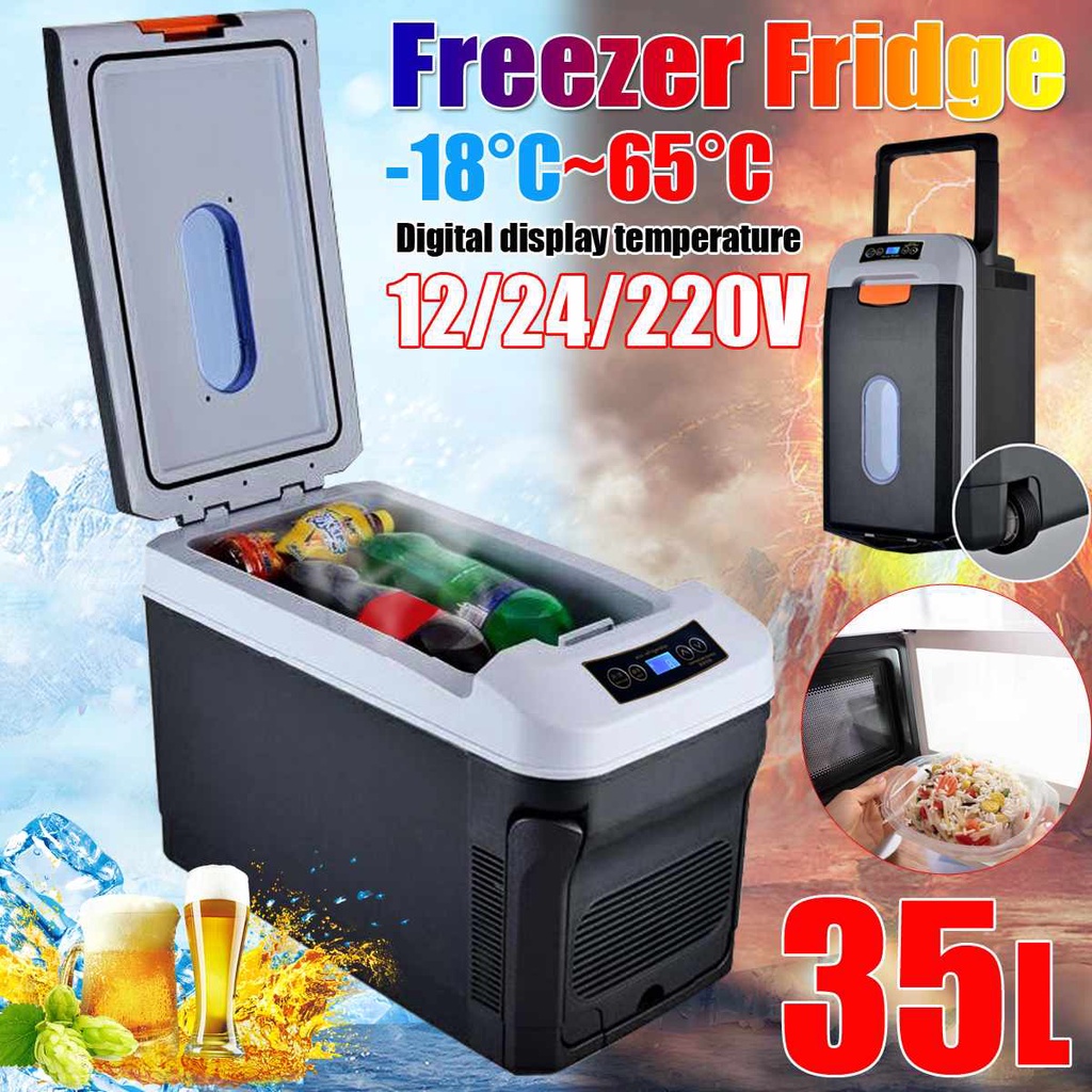 35L Car Refrigerator Mini Fridges 12V/24V 220V 1865°C Portable Food