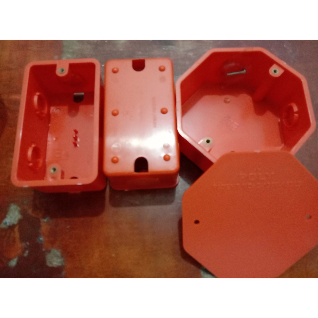 POLY PVC utility box and junction box w/cover ( PER PIECE ) Shopee