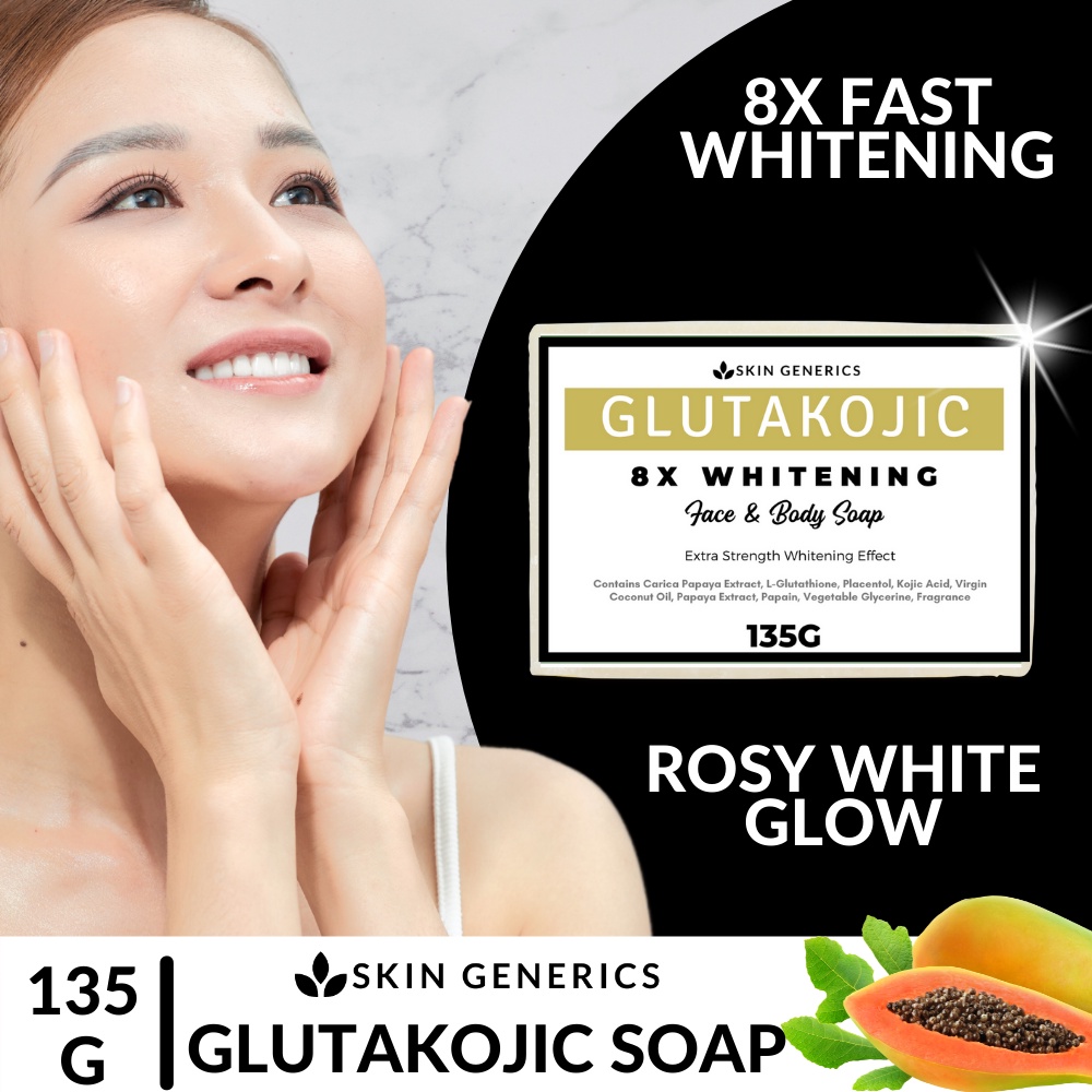 [ 8X FAST WHITENING ] SkinGenerics Glutakojic Organic Soap Lightens and
