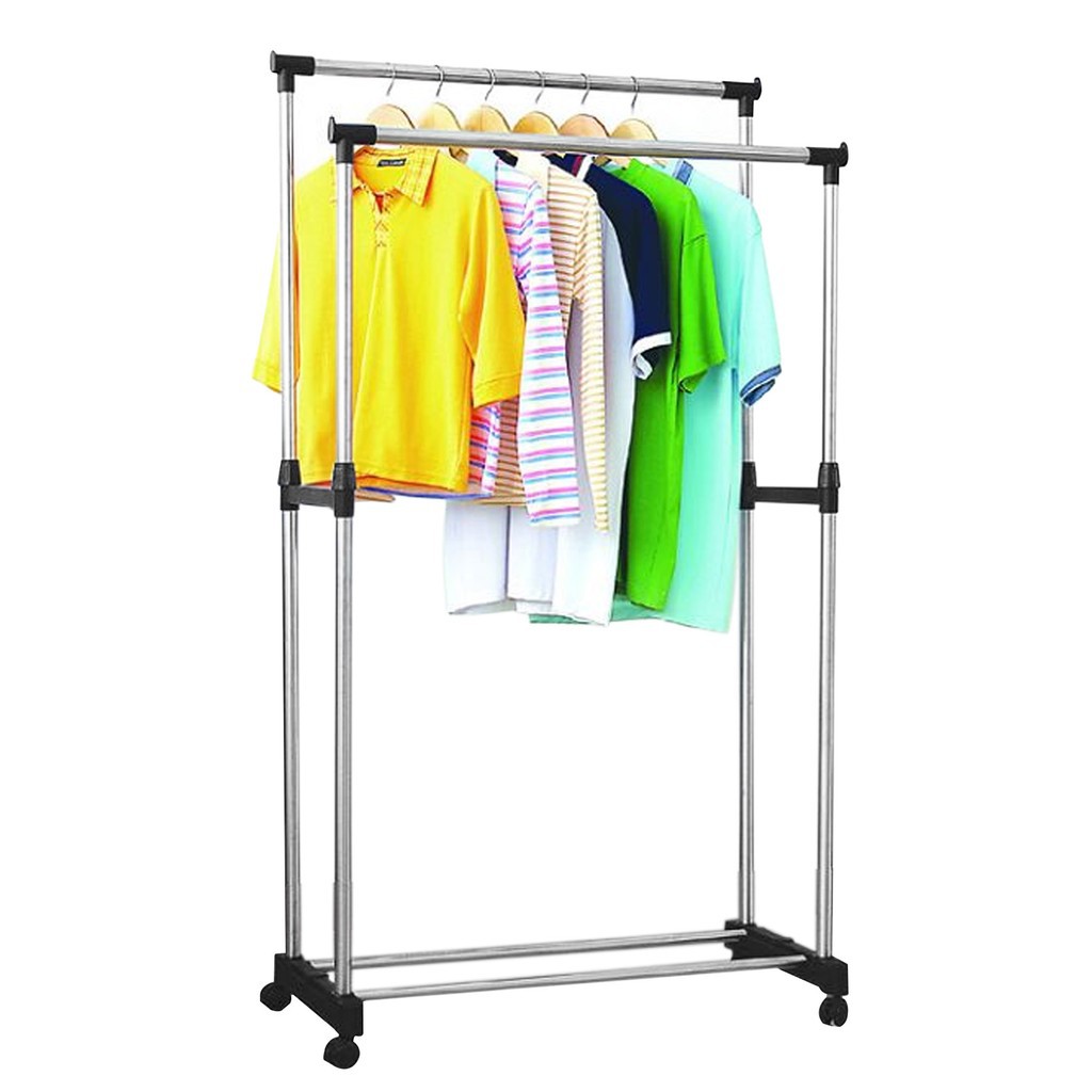 UGO Adjustable Double Pole Telescopic Clothes Rack Shopee Philippines