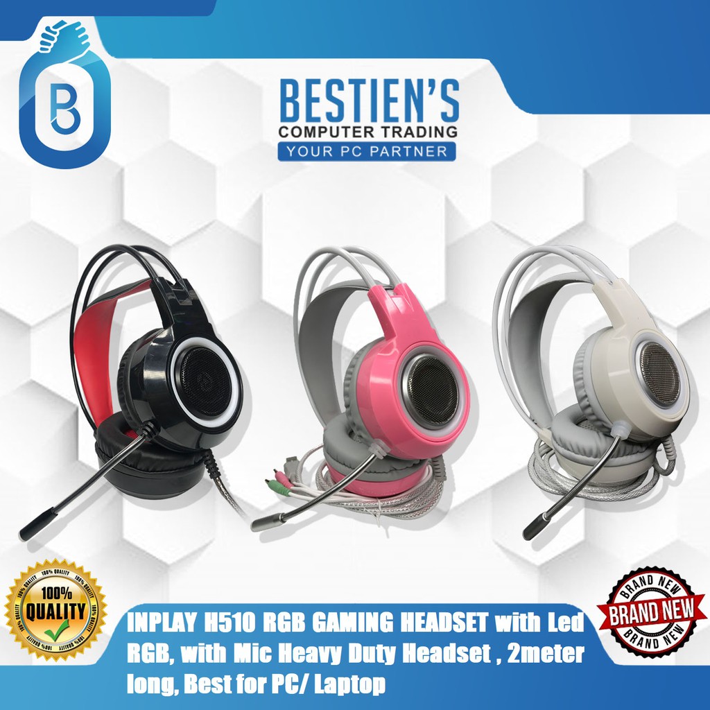 INPLAY H510 RGB GAMING HEADSET with Led RGB, with Mic Heavy Duty