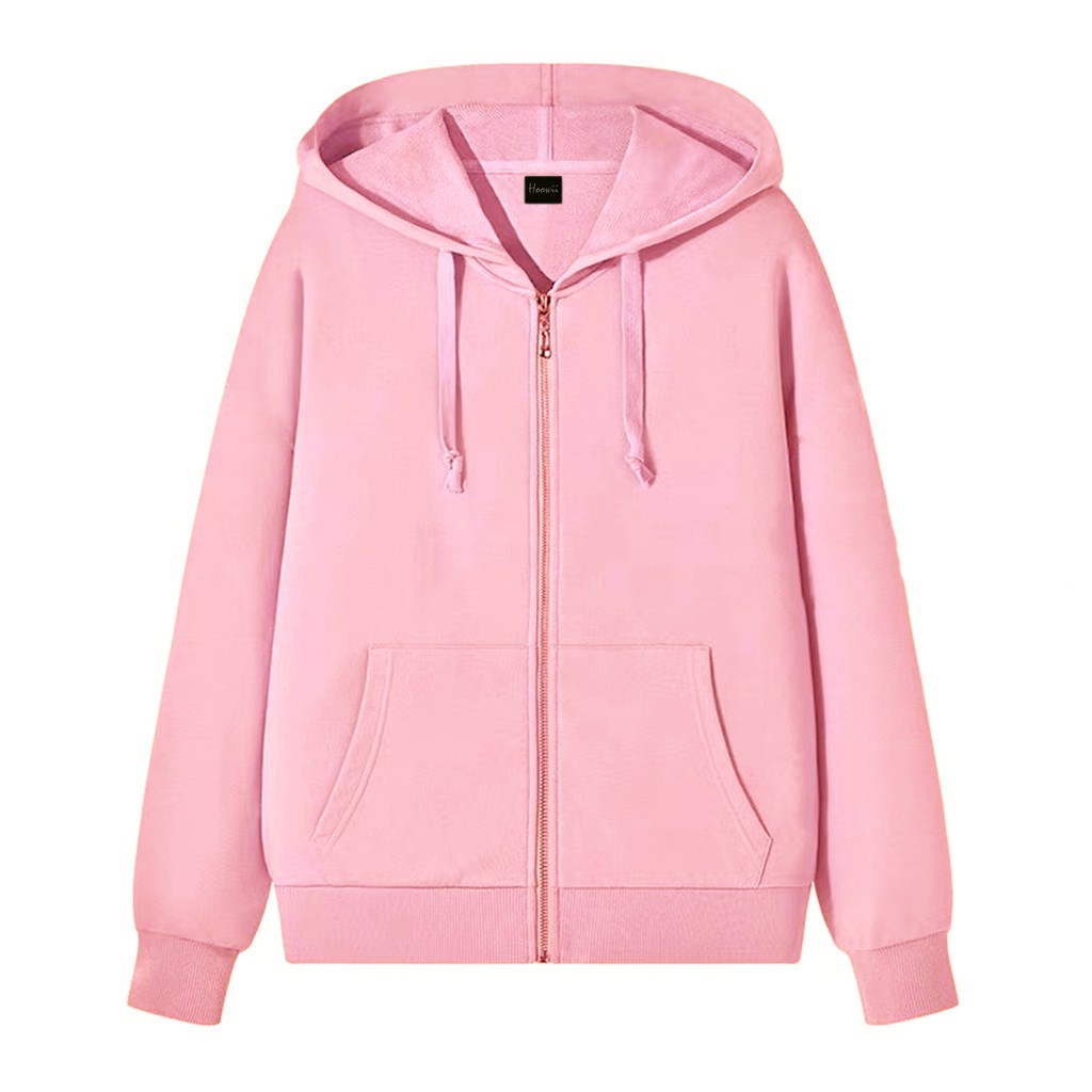 Plain Hoodie Jacket With Zipper/Unisex 10 Colors Shopee Philippines