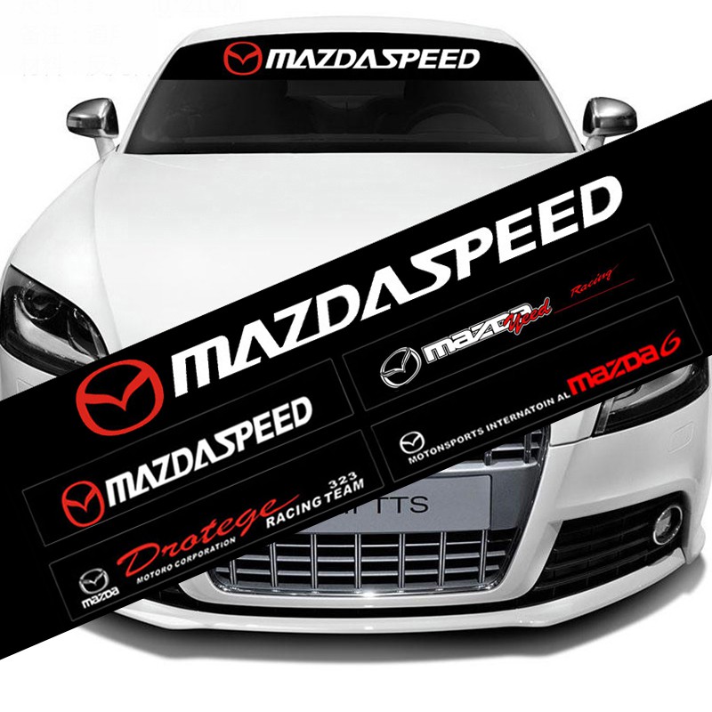 130x21cm Modified Mazdaspeed Reflective Vinyl Car Front Rear Windshield