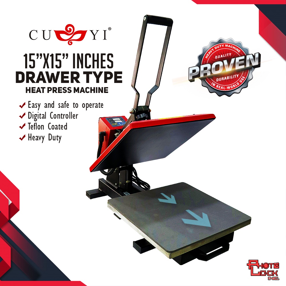 Cuyi A4 Size Heat Press Machine Manual Clam Type Heavy Duty 15x15