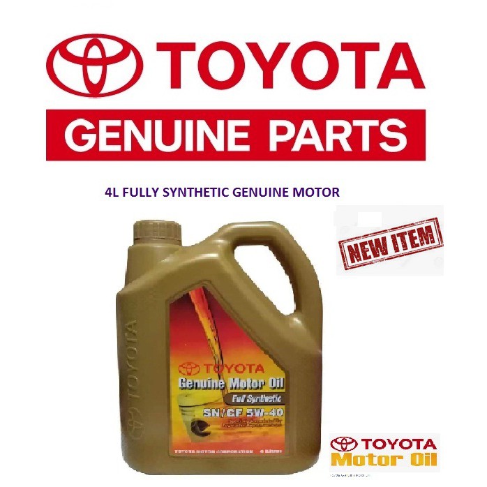Toyota Genuine Motor Oil Full Synthetic 5W40 4L (1 gallon)90 Shopee