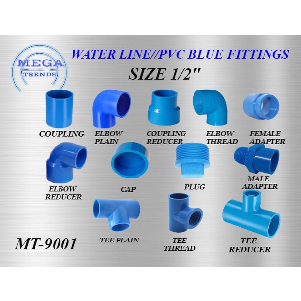 MT9001 Water Line / PVC Blue Fittings 1/2 Size (sold Per Piece) Shopee Philippines