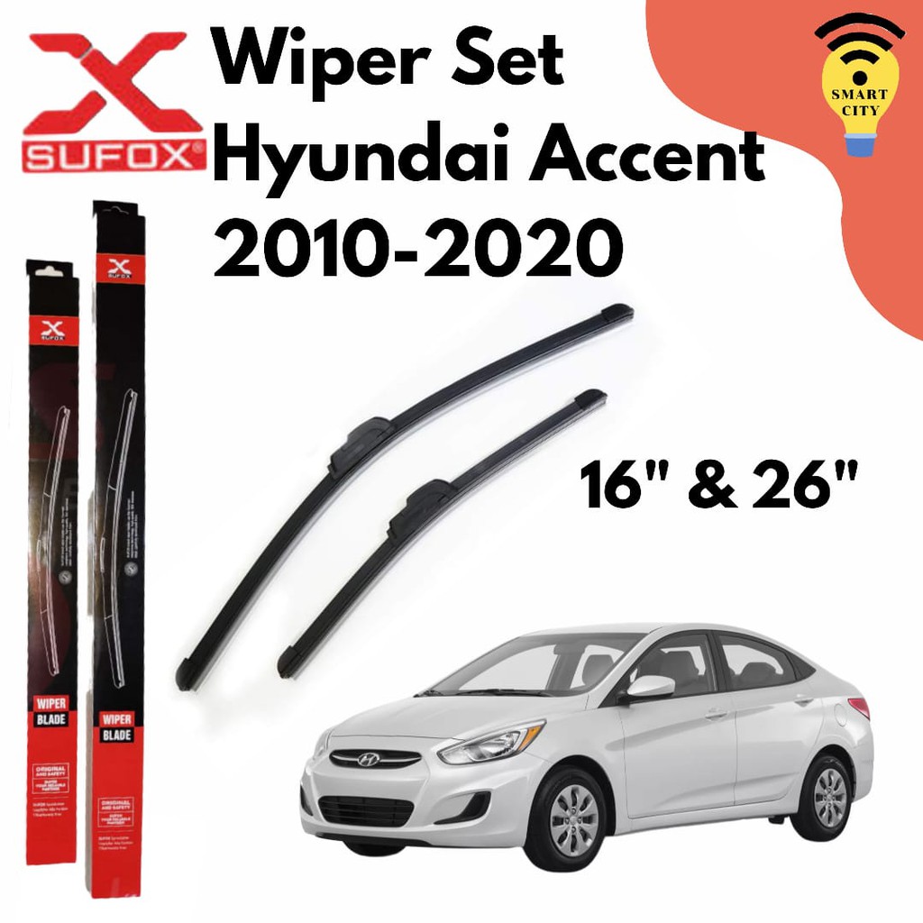 SUFOX Wiper Blade Hyundai Accent 20102020 Set Universal Banana Type