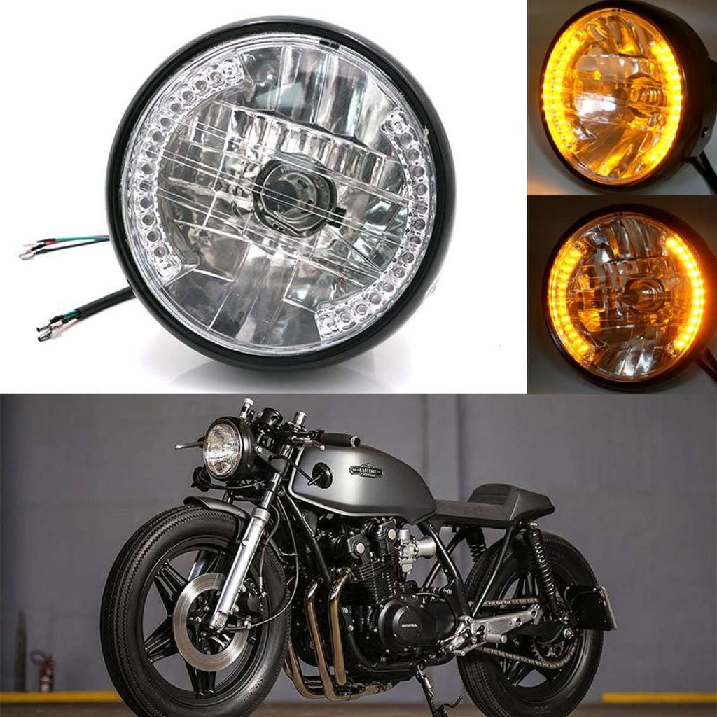 New Motorcycle Headlight Yellow Universal Motorcycle Headlight Turn