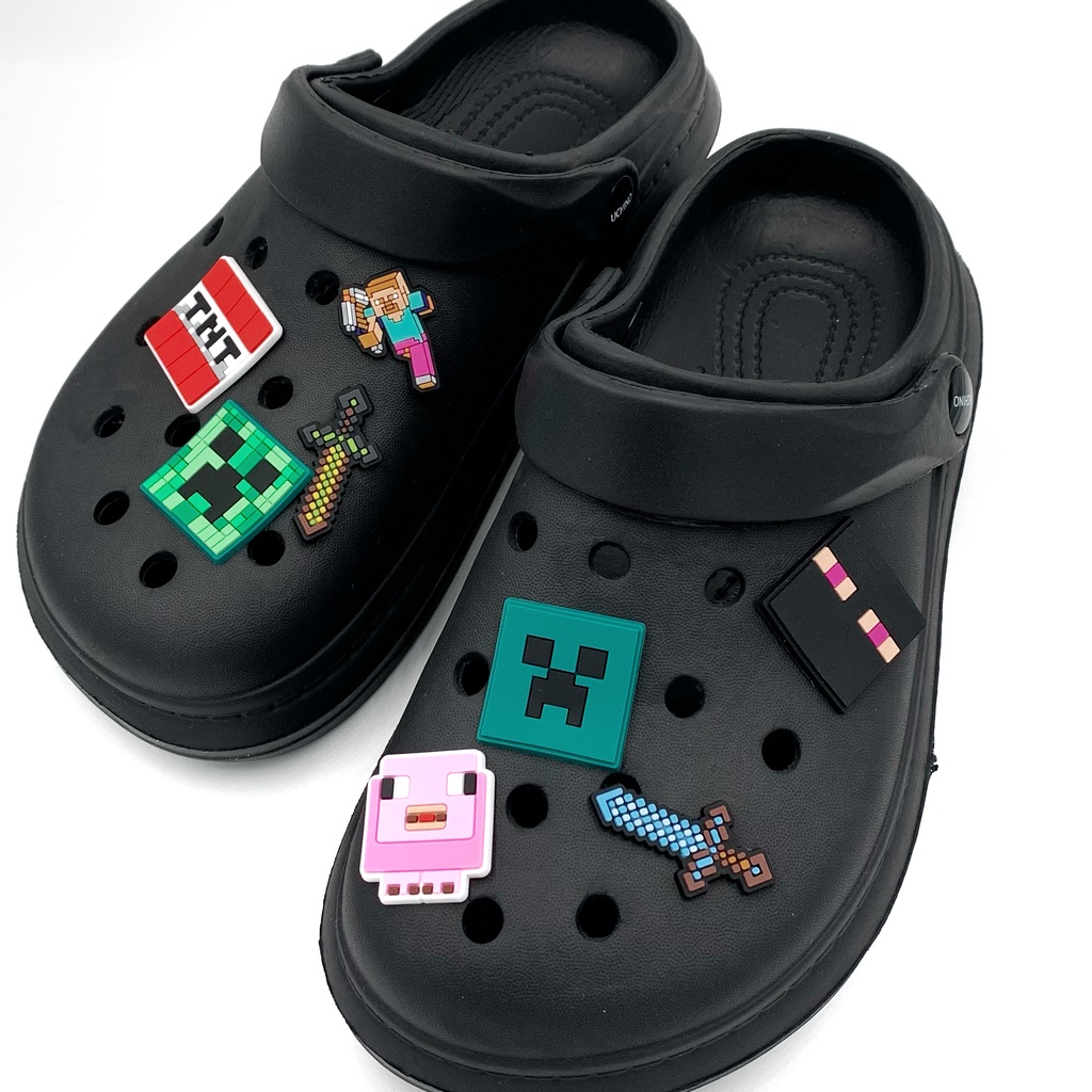 Minecraft design Jibbitz Crocs Pins for shoes bags Shopee Philippines