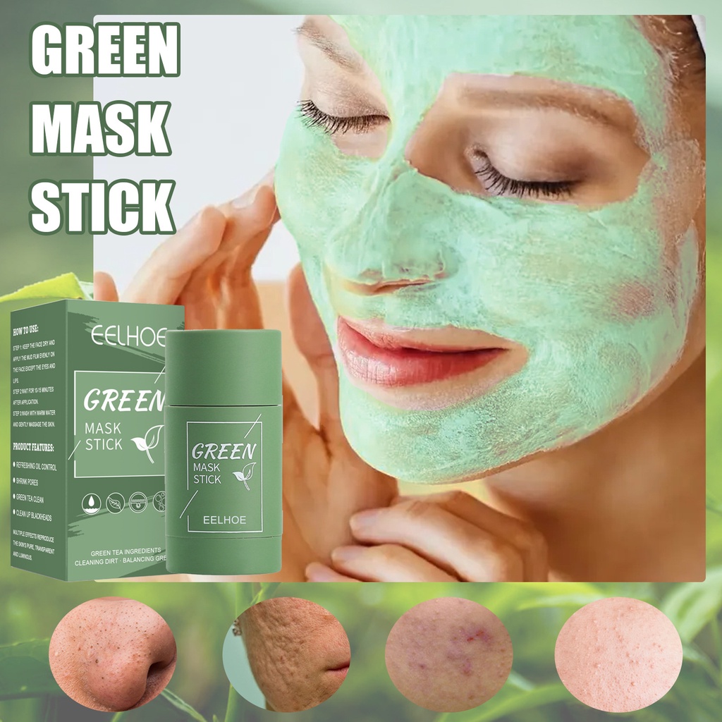 EELHOE Green Tea Solid Mask Deep Cleansing Moisturizing Stick Shrink