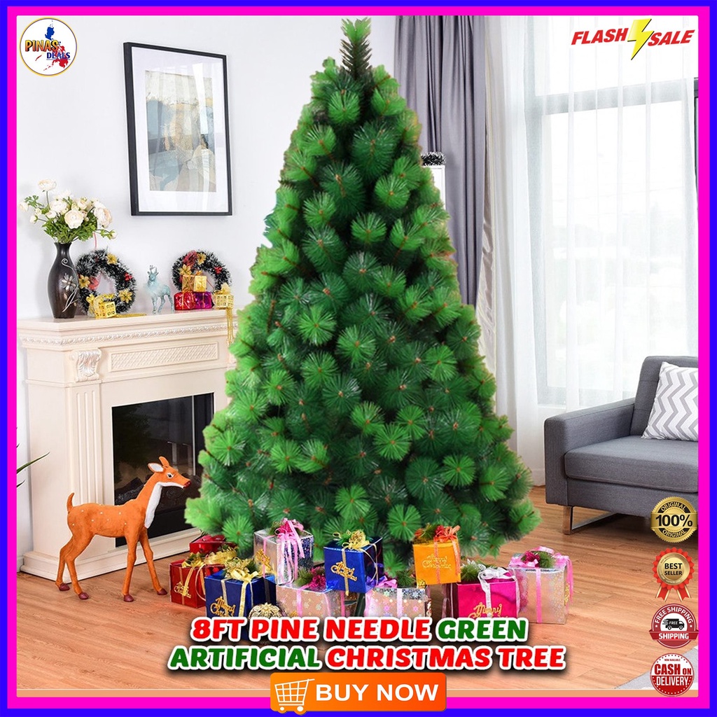 ORIGINAL 8FT PINE NEEDLE GREEN ARTIFICIAL CHRISTMAS TREE XMAS TREES